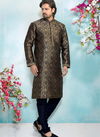 Blue Colour New Latest Designer  Party And Function Wear Traditional Jaquard Silk Brocade Kurta Pajama Redymade Collection 1031-8366